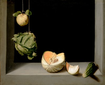 Kweepeer, Kool, Meloen en Komkommer, c.1602 door Juan Sanchez Cotan